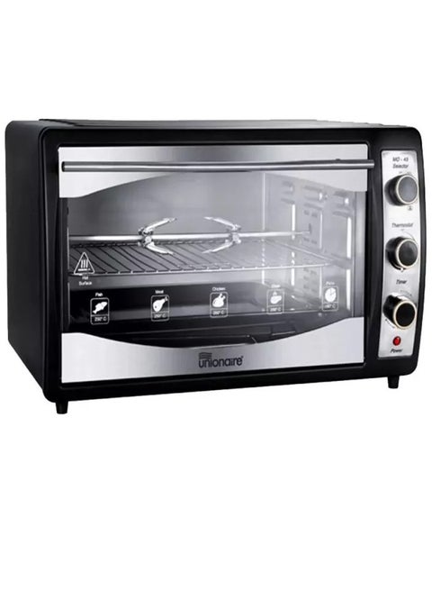 فرن كهربائي55 لتر يونيون اير بالشواية و المروحة أسود MO55E-